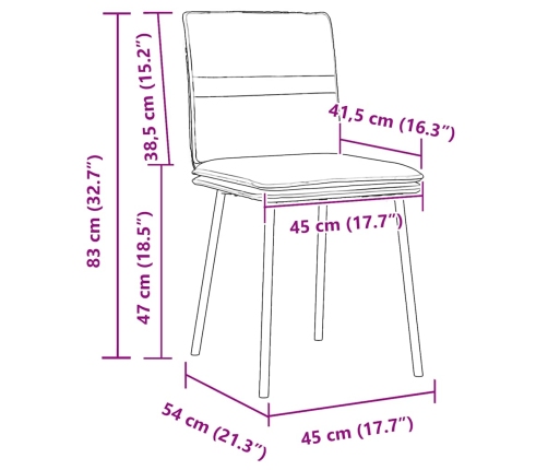 Sillas de comedor 4 unidades terciopelo gris oscuro