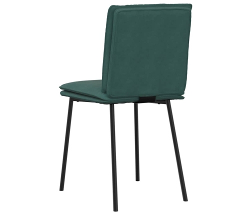 Sillas de comedor 4 unidades terciopelo verde oscuro