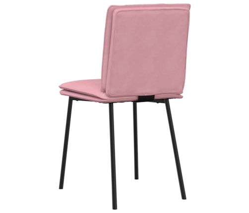 Sillas de comedor 4 unidades terciopelo rosa