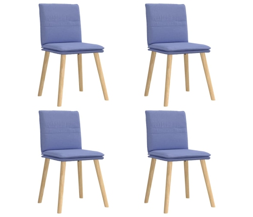 Sillas de comedor 4 uds tela azul jeans