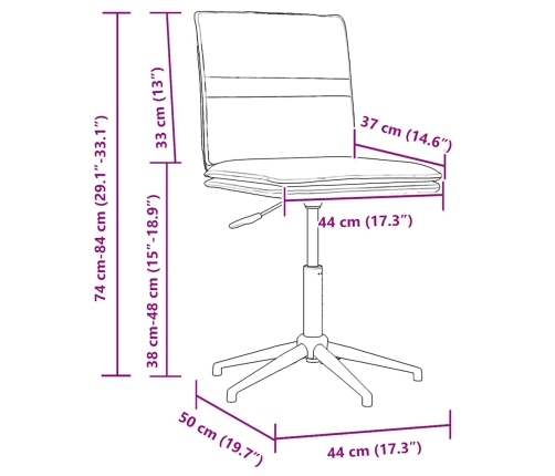 Sillas de comedor 2 unidades terciopelo crema