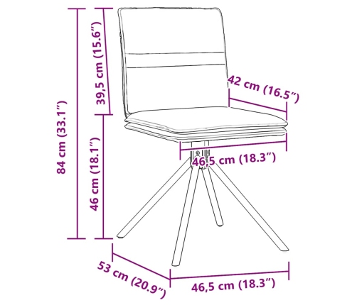 Sillas de comedor 4unidades cuero sintético gris oscuro