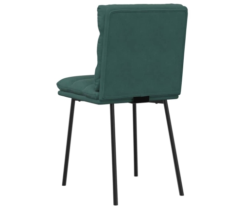 Sillas de comedor 4 unidades terciopelo verde oscuro