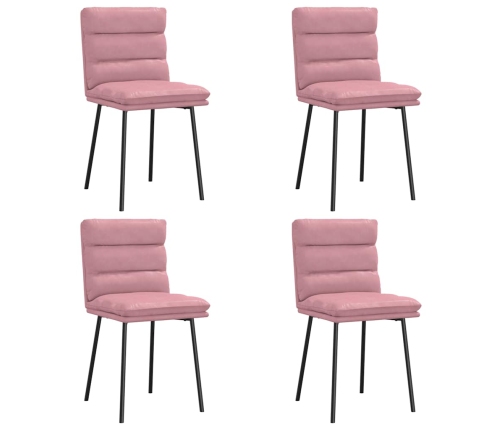 Sillas de comedor 4 unidades terciopelo rosa