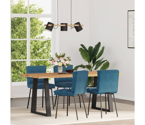 Sillas de comedor 4 unidades terciopelo azul