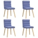 Sillas de comedor 4 uds tela azul jeans