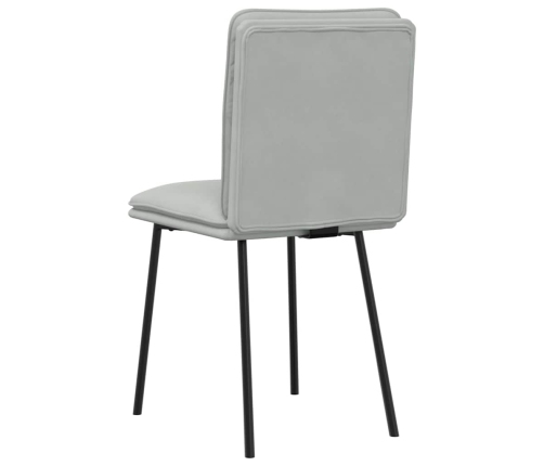 Sillas de comedor 4 unidades terciopelo gris claro