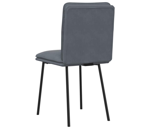 Sillas de comedor 4 unidades terciopelo gris oscuro