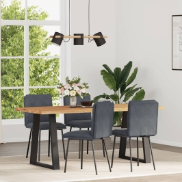 Sillas de comedor 4 unidades terciopelo gris oscuro