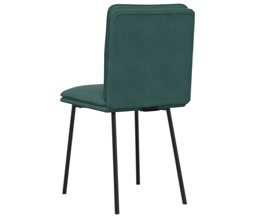 Sillas de comedor 4 unidades terciopelo verde oscuro