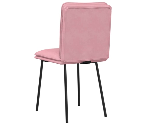 Sillas de comedor 4 unidades terciopelo rosa