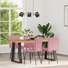 Sillas de comedor 4 unidades terciopelo rosa