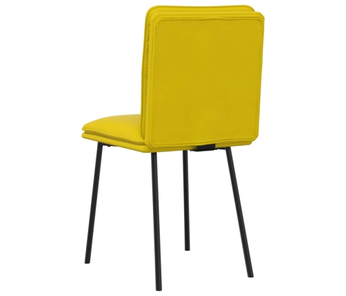 Sillas de comedor 4 unidades terciopelo amarillo