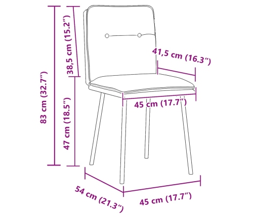 Sillas de comedor 4 unidades terciopelo amarillo