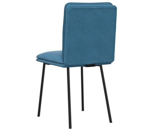 Sillas de comedor 4 unidades terciopelo azul