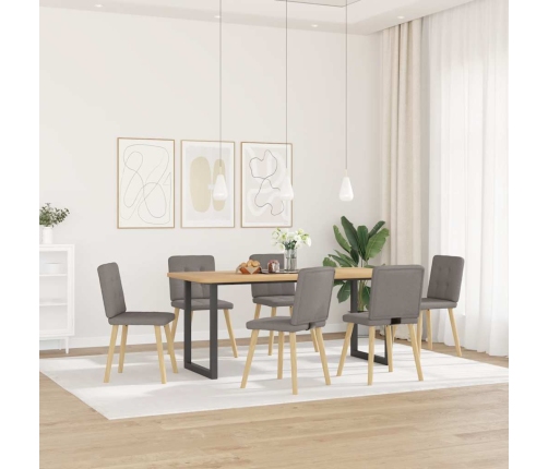 Sillas de comedor 6 unidades de tela gris taupe