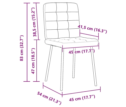 Sillas de comedor 6 unidades terciopelo verde oscuro