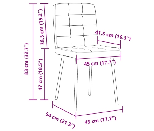 Silla de comedor 6 unidades terciopelo negro