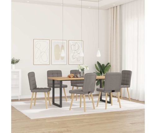 Sillas de comedor 6 unidades de tela gris taupe