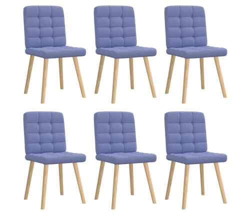 Sillas de comedor 6 uds tela azul jeans