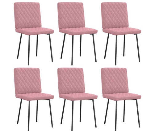 Sillas de comedor 6 unidades terciopelo rosa