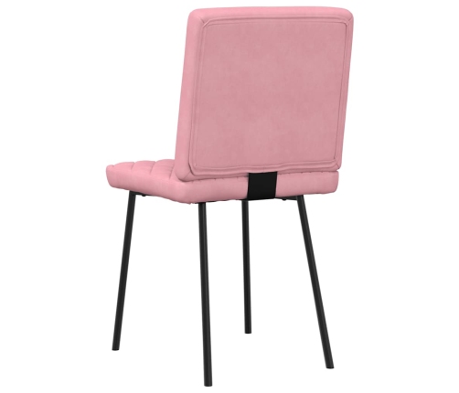 Sillas de comedor 6 unidades terciopelo rosa