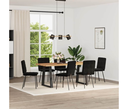 Silla de comedor 6 unidades terciopelo negro