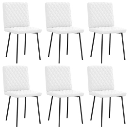 Sillas de comedor 6 uds cuero sintético blanco