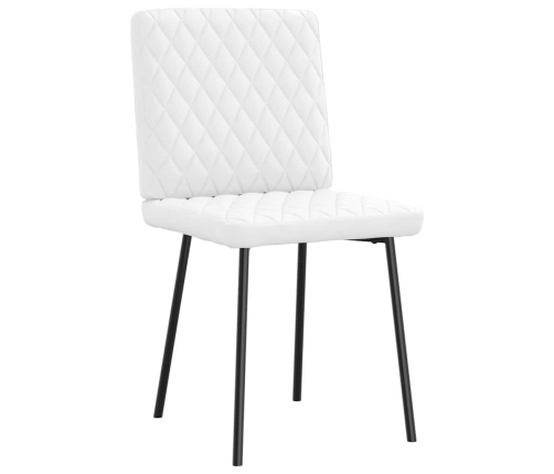 Sillas de comedor 6 uds cuero sintético blanco