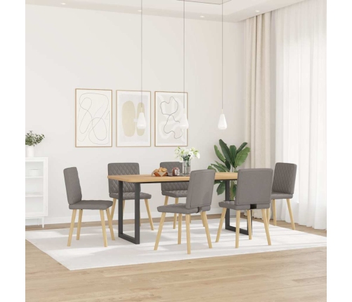 Sillas de comedor 6 unidades de tela gris taupe