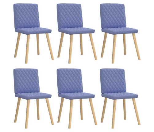 Sillas de comedor 6 uds tela azul jeans