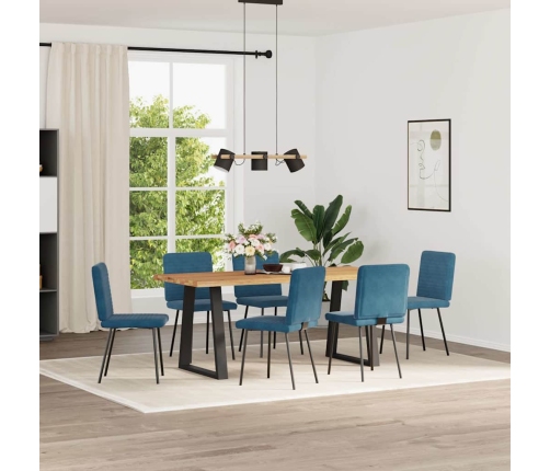 Sillas de comedor 6 unidades terciopelo azul