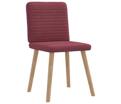 Sillas de comedor 6 unidades tela rojo tinto