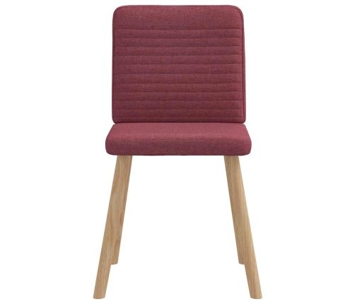 Sillas de comedor 6 unidades tela rojo tinto