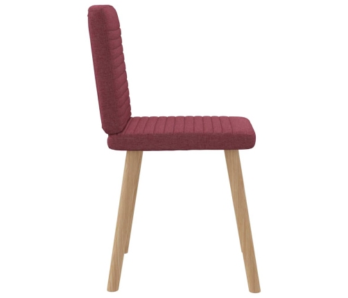 Sillas de comedor 6 unidades tela rojo tinto