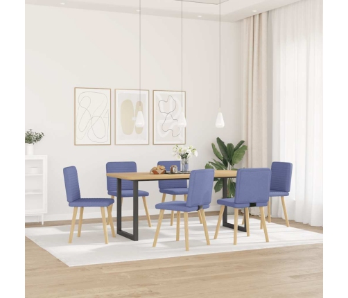 Sillas de comedor 6 uds tela azul jeans