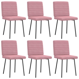 Sillas de comedor 6 unidades terciopelo rosa