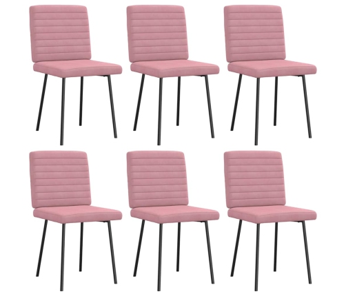 Sillas de comedor 6 unidades terciopelo rosa