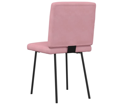 Sillas de comedor 6 unidades terciopelo rosa