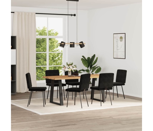 Silla de comedor 6 unidades terciopelo negro