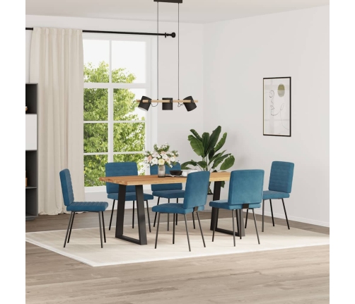 Sillas de comedor 6 unidades terciopelo azul