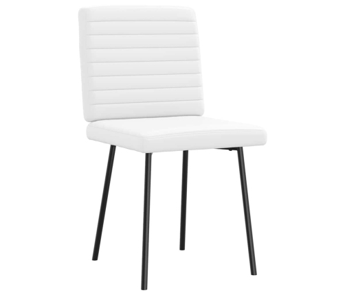 Sillas de comedor 6 uds cuero sintético blanco