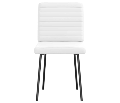 Sillas de comedor 6 uds cuero sintético blanco