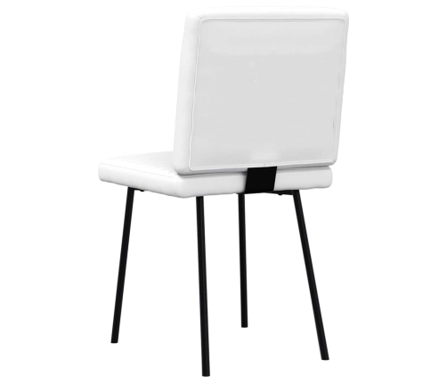 Sillas de comedor 6 uds cuero sintético blanco