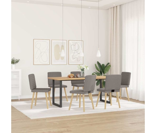 Sillas de comedor 6 unidades de tela gris taupe