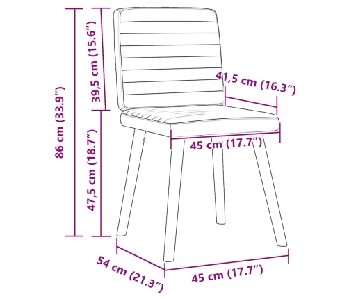 Sillas de comedor 6 uds tela azul jeans