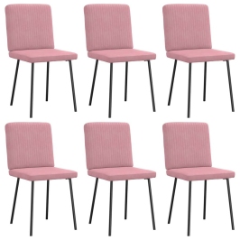 Sillas de comedor 6 unidades terciopelo rosa