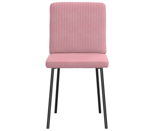 Sillas de comedor 6 unidades terciopelo rosa