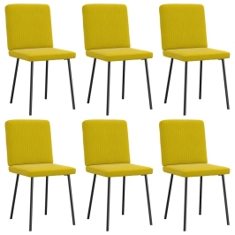 Sillas de comedor 6 unidades terciopelo amarillo