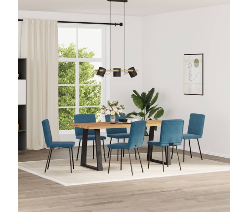 Sillas de comedor 6 unidades terciopelo azul